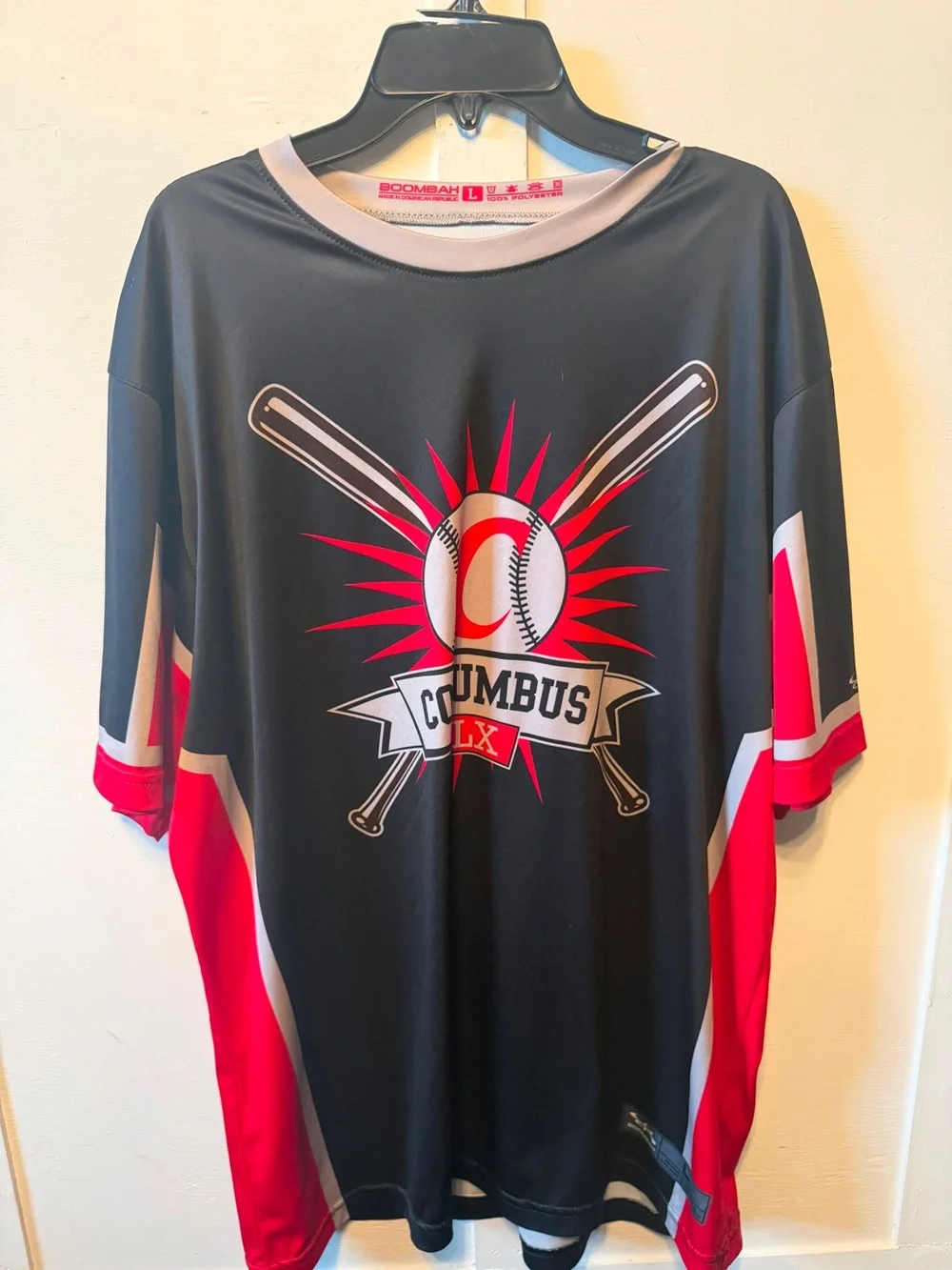 Columbus Kids Black & Red Baseball Jersey